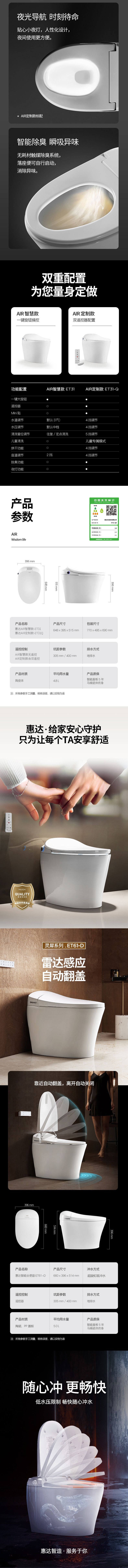 惠達馬桶衛浴座便器天貓頁面設計